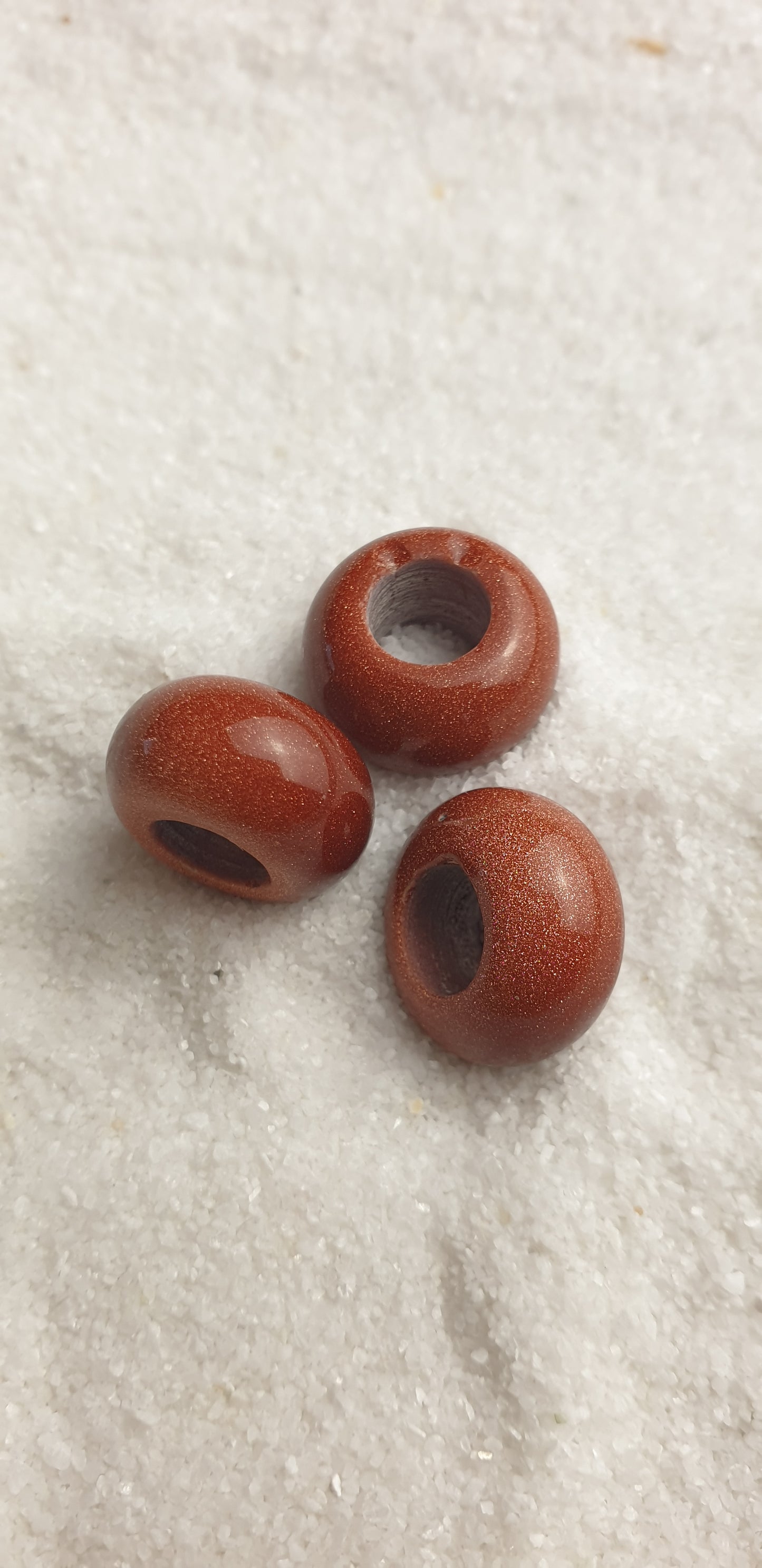 BROWN SANDSTONE Große Natursteinperle Dreadschmuck / Dread Perle / Flecht Perle aus braunem Sandstein