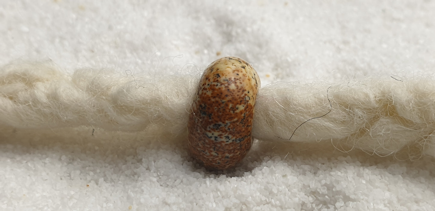 BRAUNER BILDJASPIS Naturstein Dreadschmuck / Dread Perle / Flecht Perle aus Feldspathquarz
