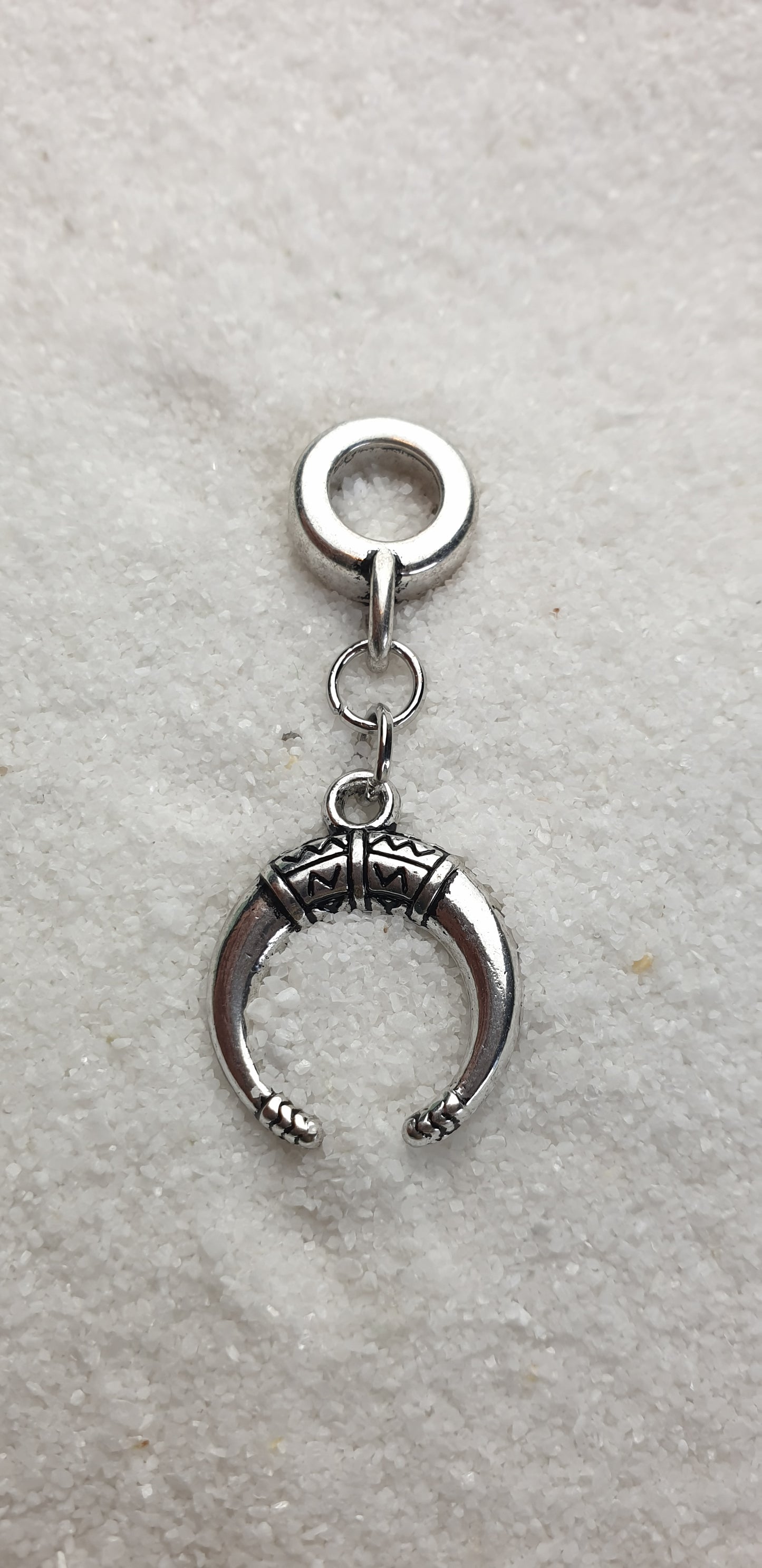 HORNED GODDESS Metall Dreadschmuck / Dread Charm / Flecht Perle mit Hörner Anhänger