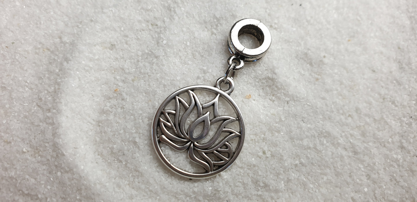 LOTUS Metall Dreadschmuck / Dread Charm / Flecht Perle und Anhänger mit Lotus Motiv