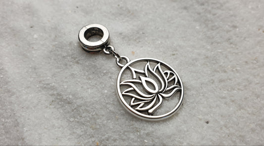 LOTUS Metall Dreadschmuck / Dread Charm / Flecht Perle und Anhänger mit Lotus Motiv