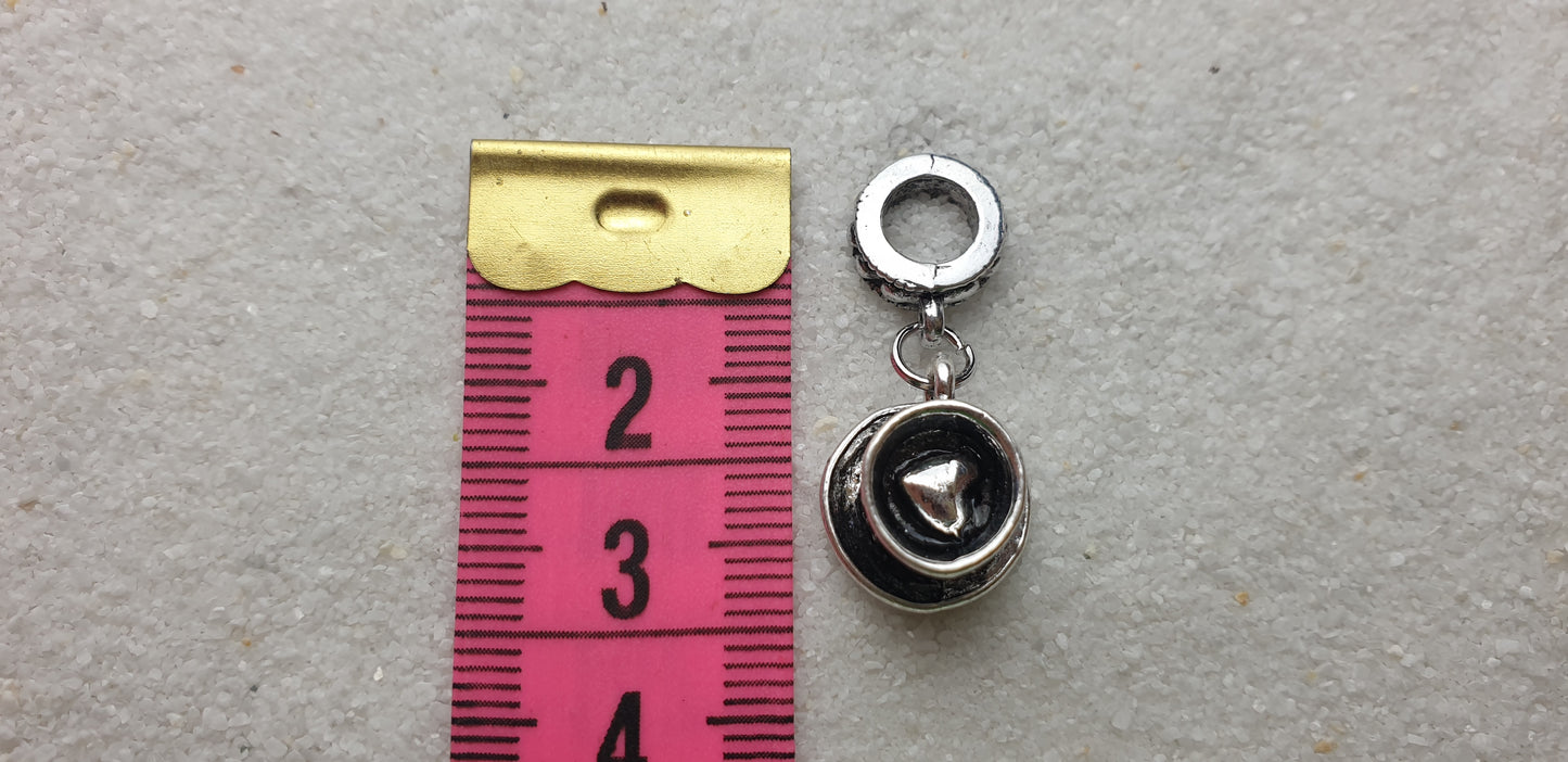 KAFFEE SCHWARZ Metall Dreadschmuck / Dreadring / Dread Charm / Flecht Perle mit Motiv Anhänger, Miniatur Kaffeetasse