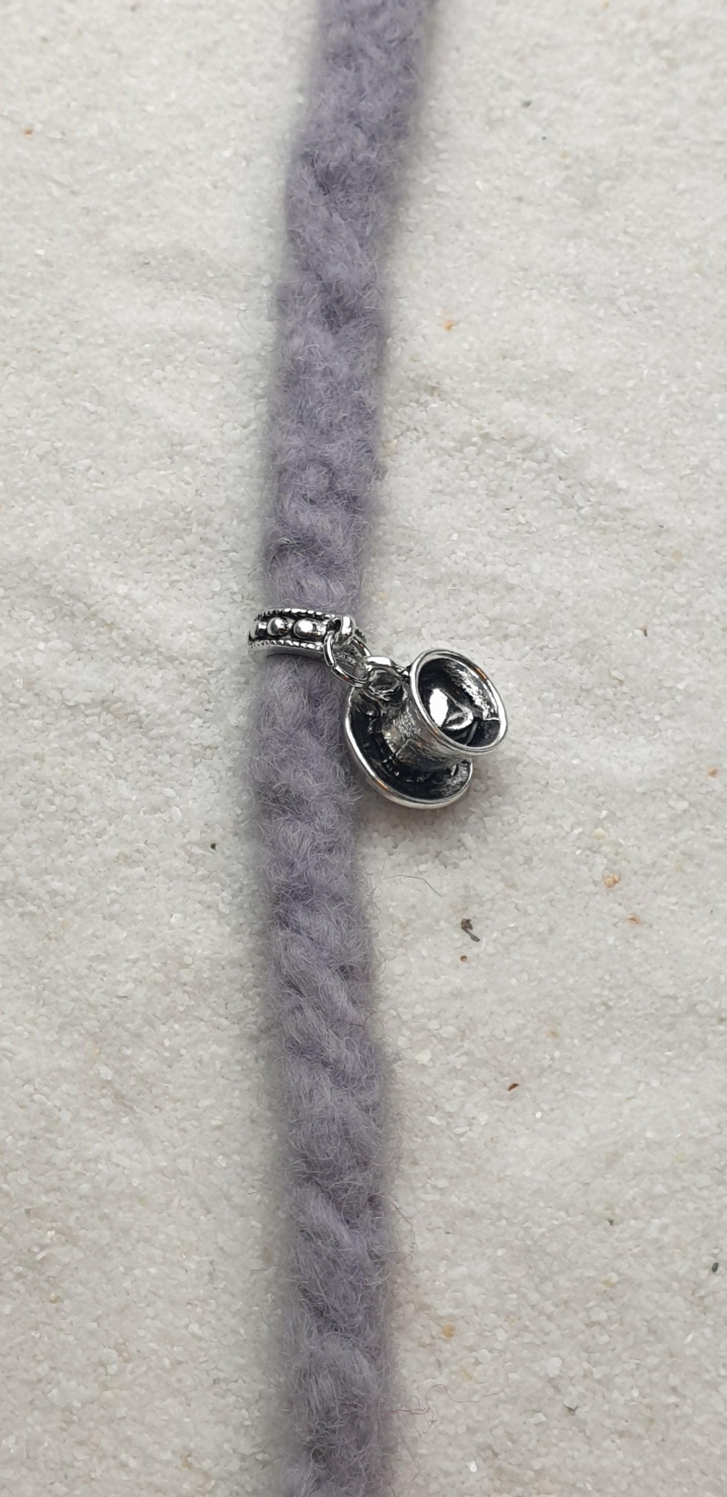 KAFFEE SCHWARZ Metall Dreadschmuck / Dreadring / Dread Charm / Flecht Perle mit Motiv Anhänger, Miniatur Kaffeetasse