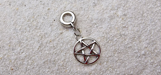 SUMMONER Metall Dreadring / Dread Charm / Flecht Perle und Anhänger mit Pentagramm