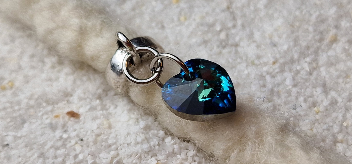 MY MARITIME HEART Dreadschmuck / Dread Charm / Flecht Perle mit echtem Swarovski Anhänger