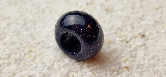 BLUE SANDSTONE Große Natursteinperle Dreadschmuck / Dread Perle / Flecht Perle aus Blaufluss