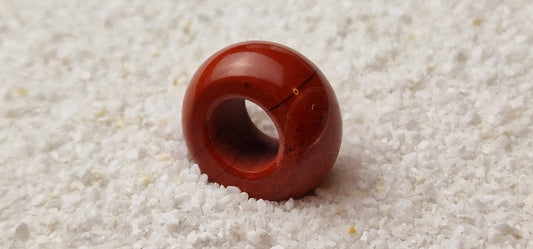 ROTER JASPIS Naturstein Dreadschmuck / Dread Perle / Flecht Perle aus Feldspathquarz