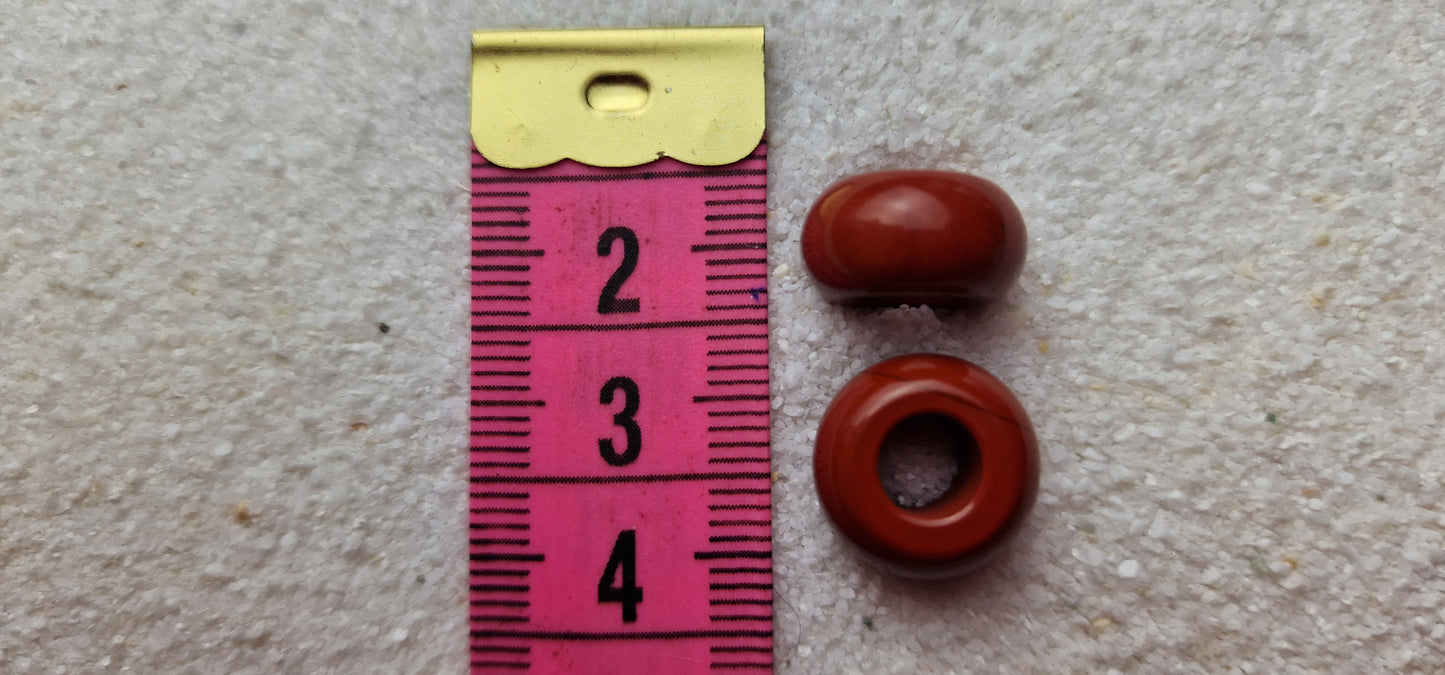 ROTER JASPIS Naturstein Dreadschmuck / Dread Perle / Flecht Perle aus Feldspathquarz