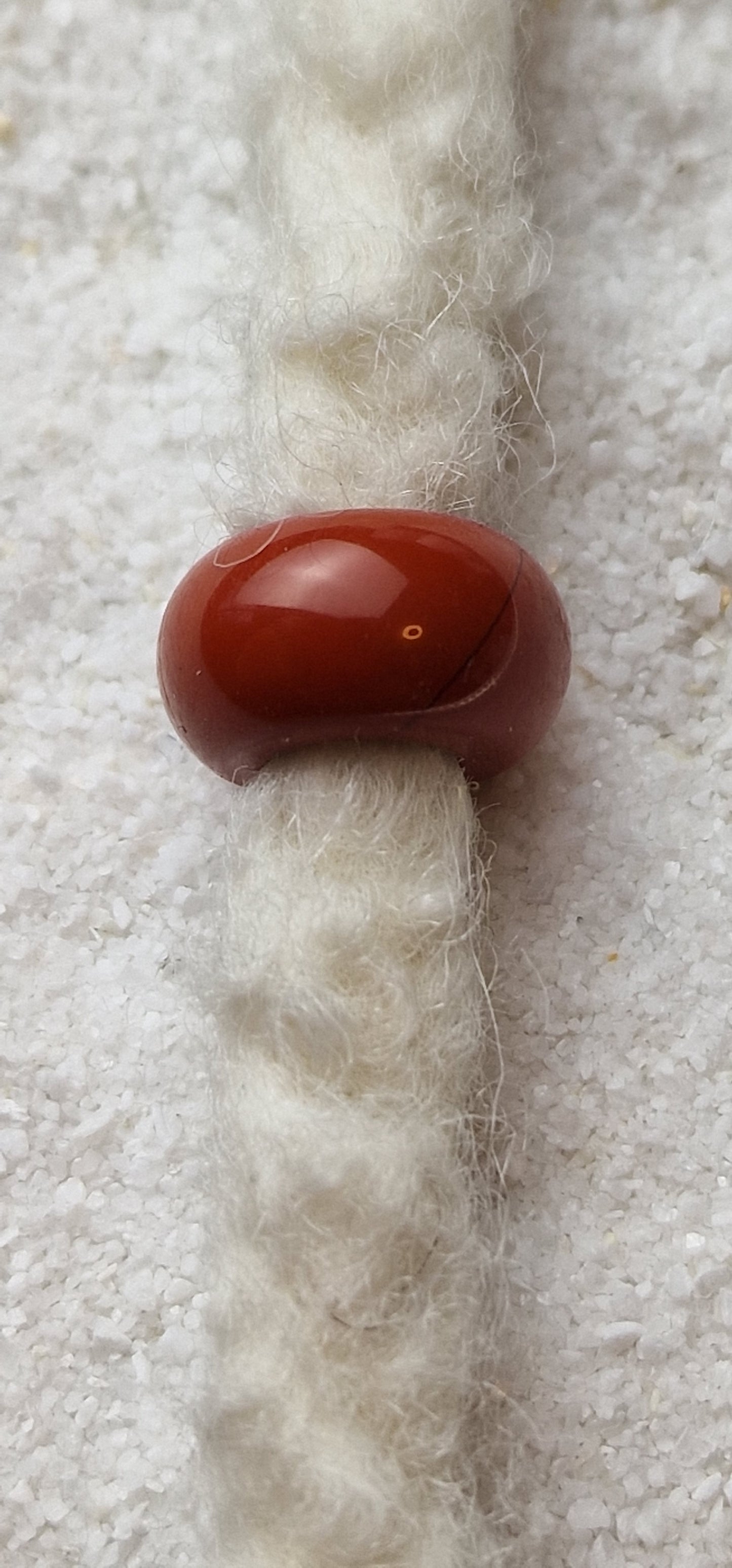 ROTER JASPIS Naturstein Dreadschmuck / Dread Perle / Flecht Perle aus Feldspathquarz