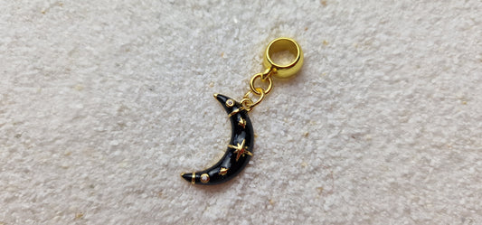 MOON Metall Dreadschmuck / Dread Charm / Flecht Perle mit emailliertem Mond Anhänger