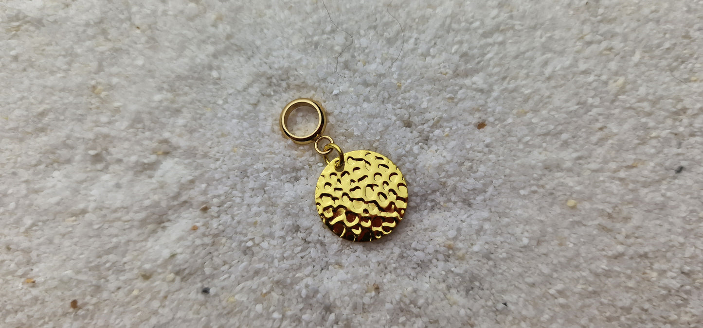 SERAPIS Metall Dreadschmuck / Dread Charm / Flecht Perle / Dreadring mit Metall Pailette, Set mit 5 Stück