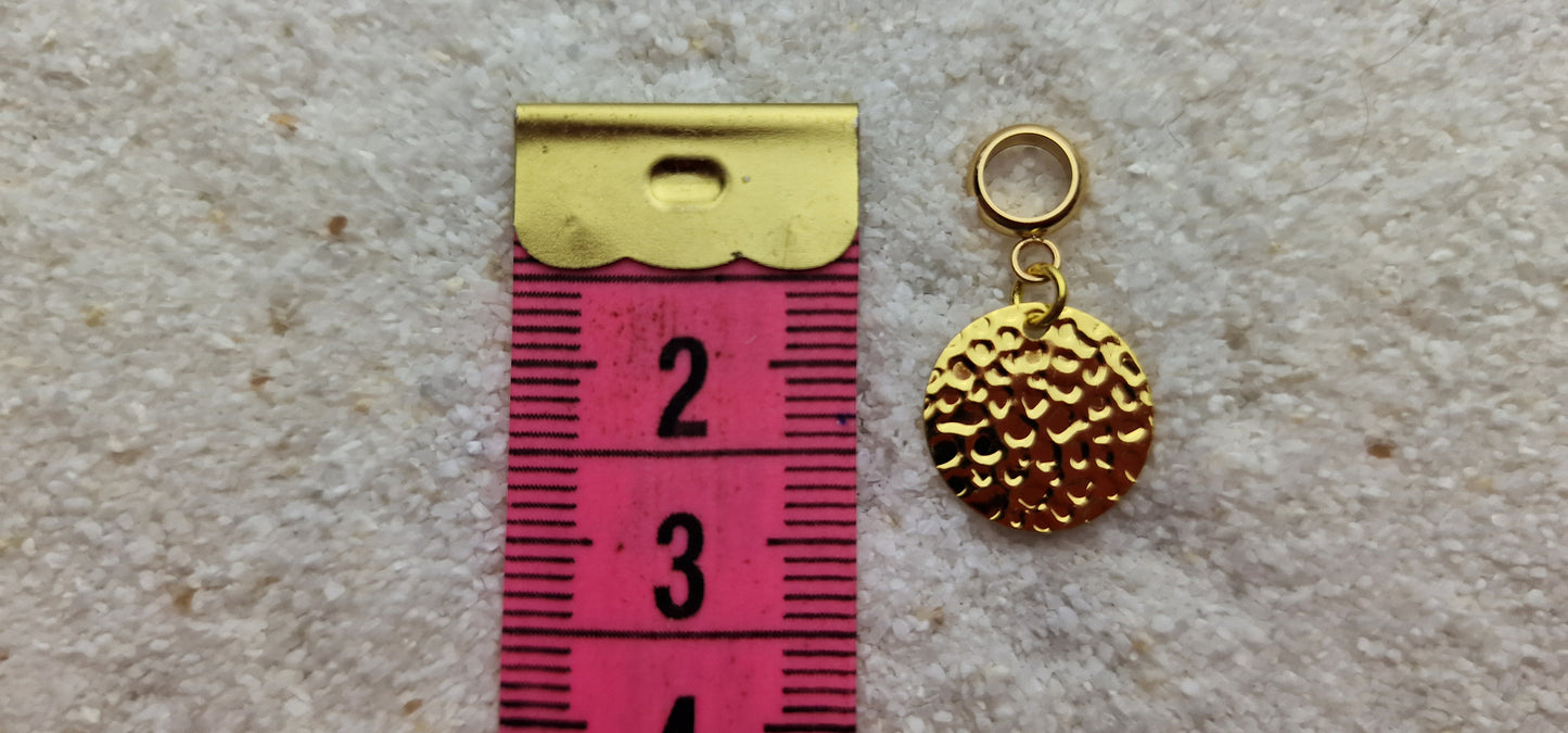 SERAPIS Metall Dreadschmuck / Dread Charm / Flecht Perle / Dreadring mit Metall Pailette, Set mit 5 Stück