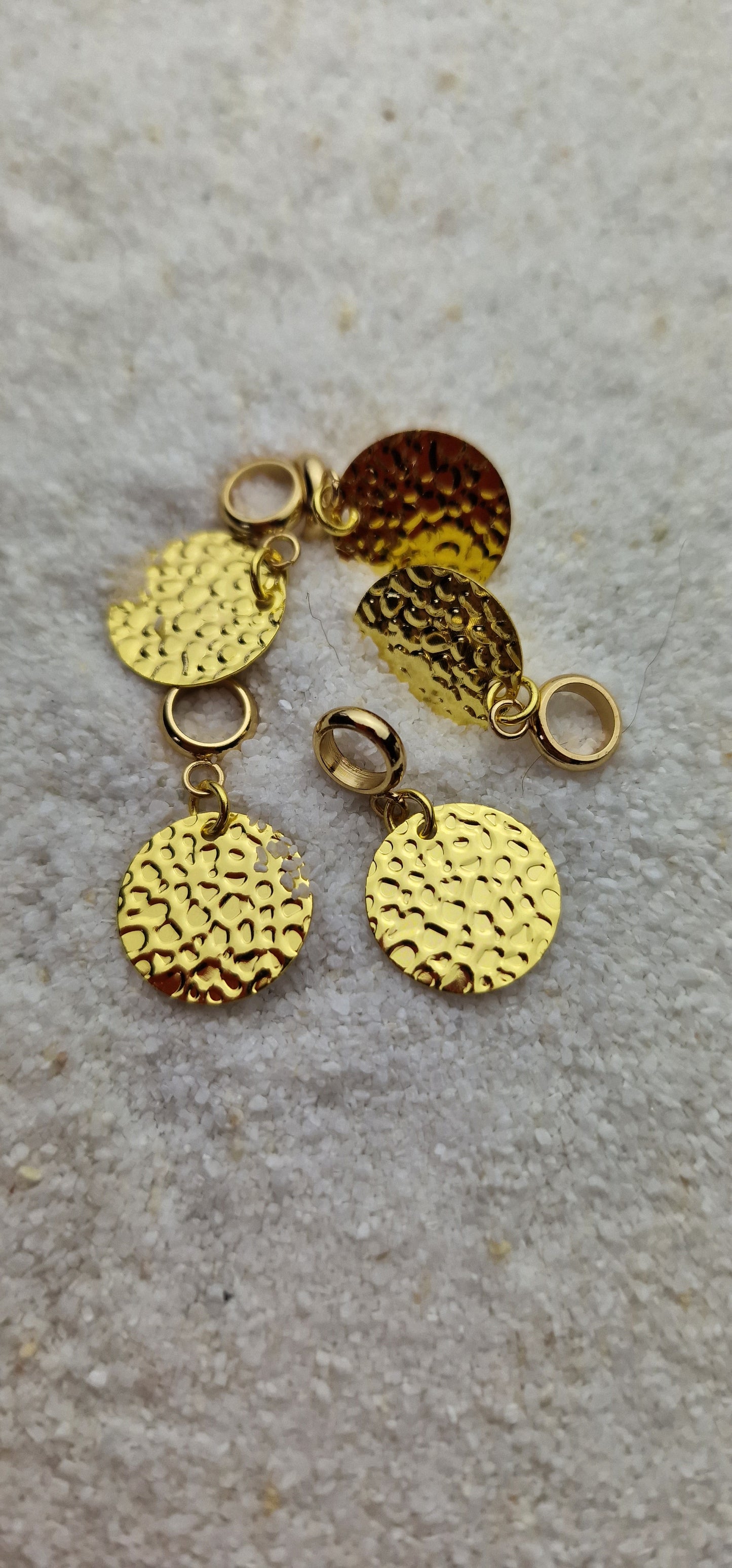 SERAPIS Metall Dreadschmuck / Dread Charm / Flecht Perle / Dreadring mit Metall Pailette, Set mit 5 Stück