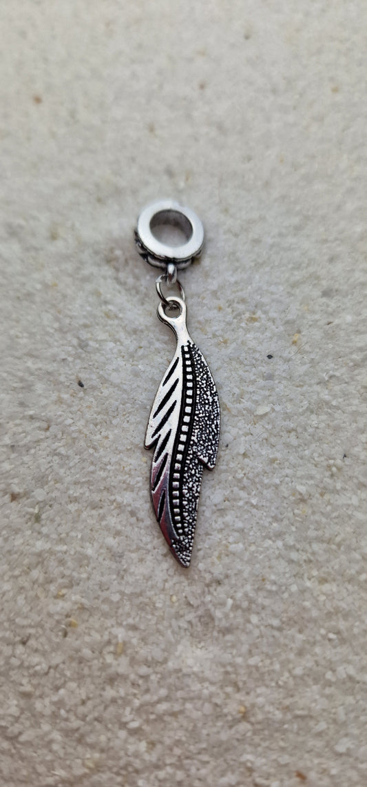 BAROCK Metall Dreadschmuck / Dread Charm / Flecht Perle mit großem Anhänger in stilisierter Blattform