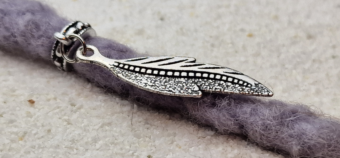 BAROCK Metall Dreadschmuck / Dread Charm / Flecht Perle mit großem Anhänger in stilisierter Blattform