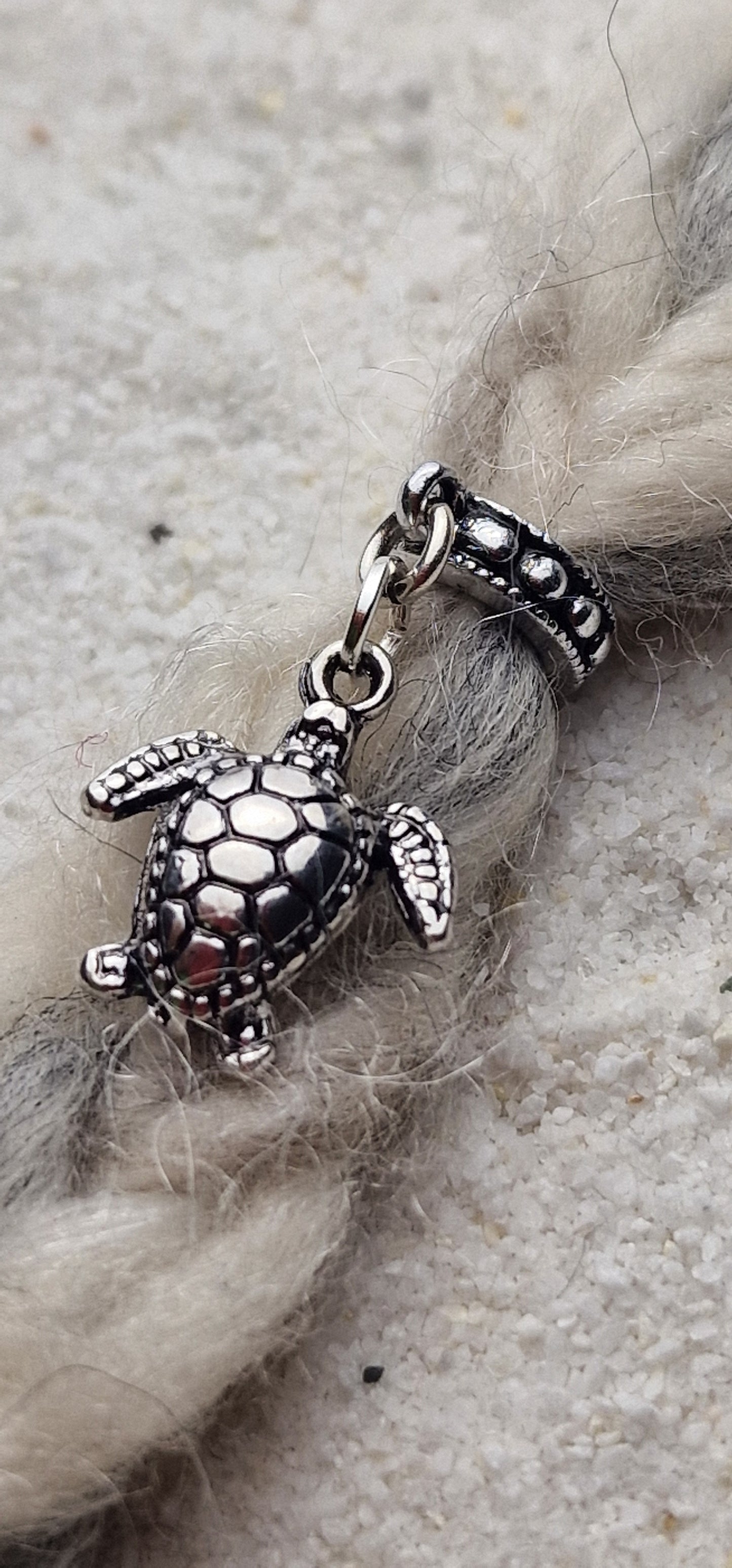 TURTLE Metall Dreadschmuck / Dread Charm / Flecht Perle und Anhänger mit Schildkröte