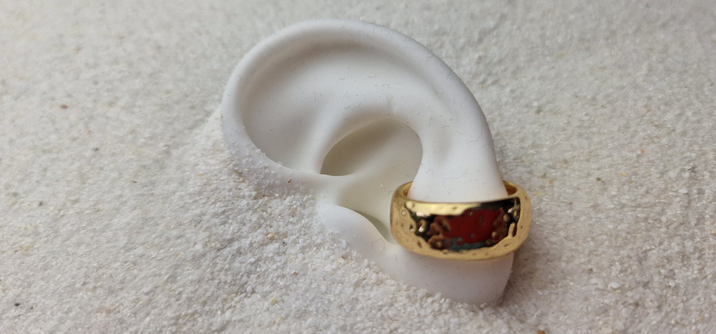 TEMPLE HOOP Metall Ear Cuff / Ear Wrap / Ohrmanschette / Ohrschmuck: Großer, breiter Eye Catcher für die Ohrmuschel
