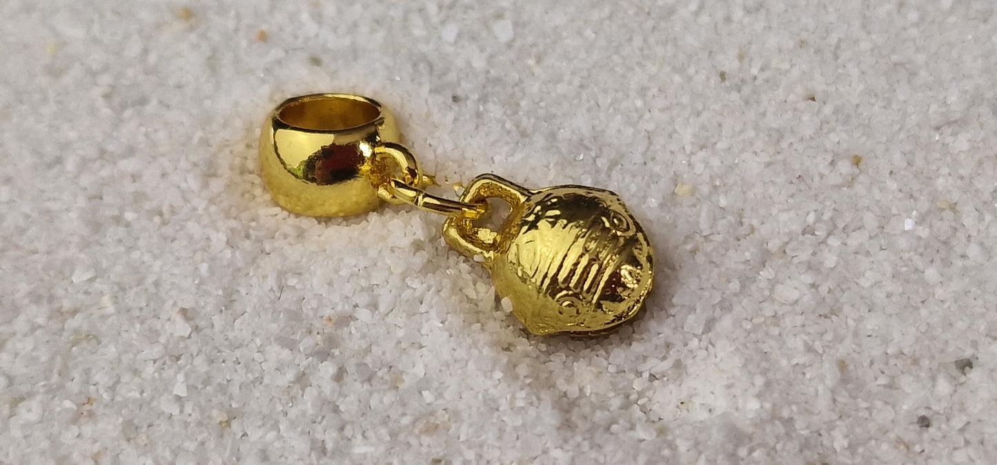 TIBET BELL 12mm Metall Dreadschmuck / Dread Charm / Flecht Perle / Dreadring mit Glöckchen