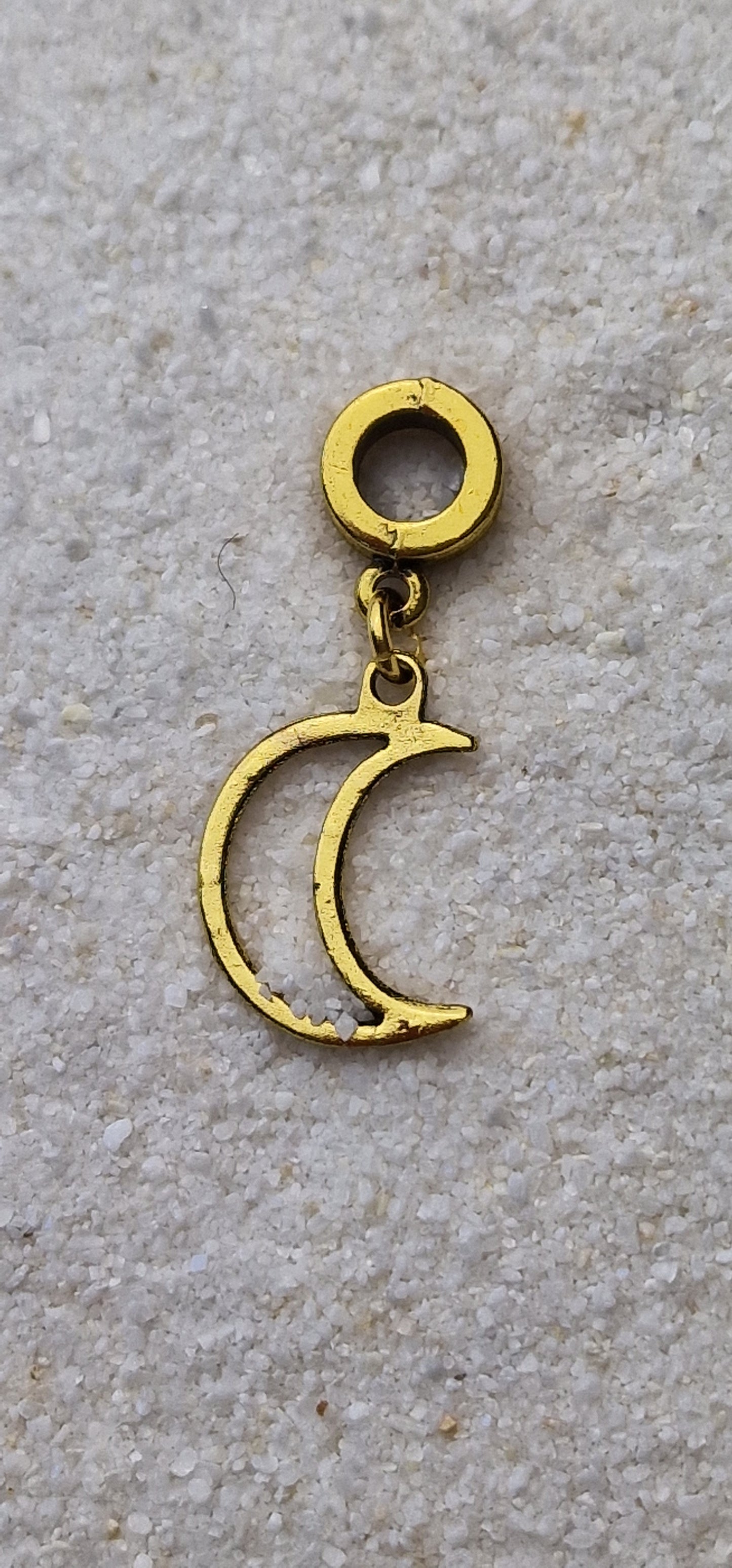 LUNA Metall Dreadschmuck / Dread Charm / Flecht Perle und Anhänger mit Mondsichel