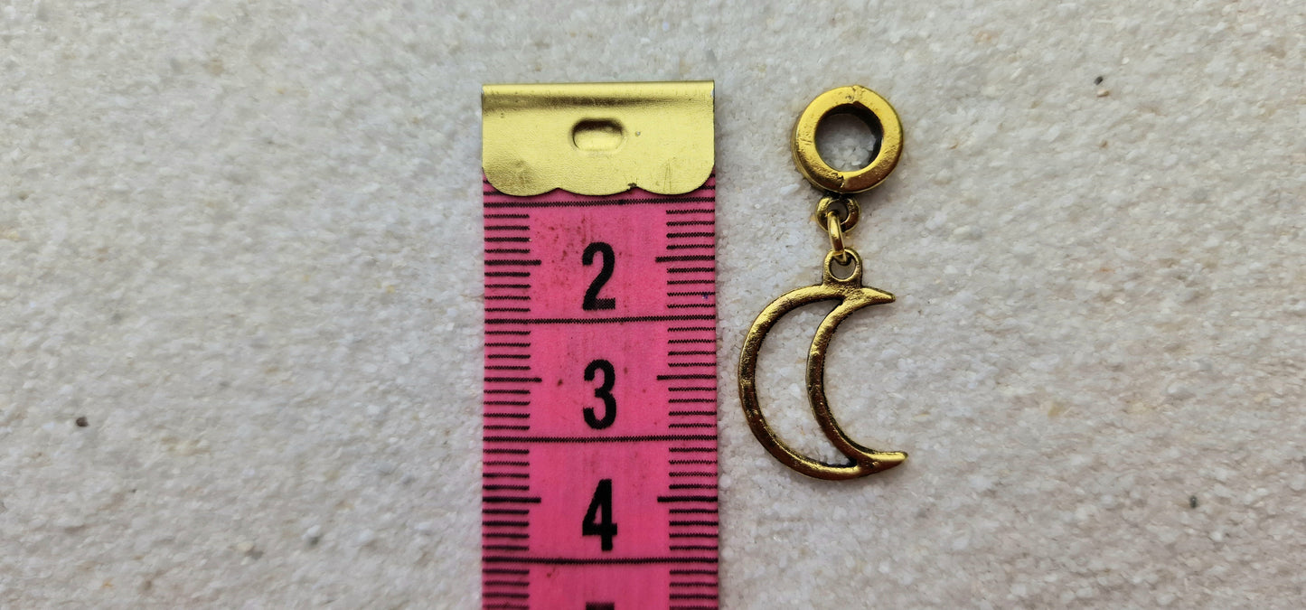 LUNA Metall Dreadschmuck / Dread Charm / Flecht Perle und Anhänger mit Mondsichel