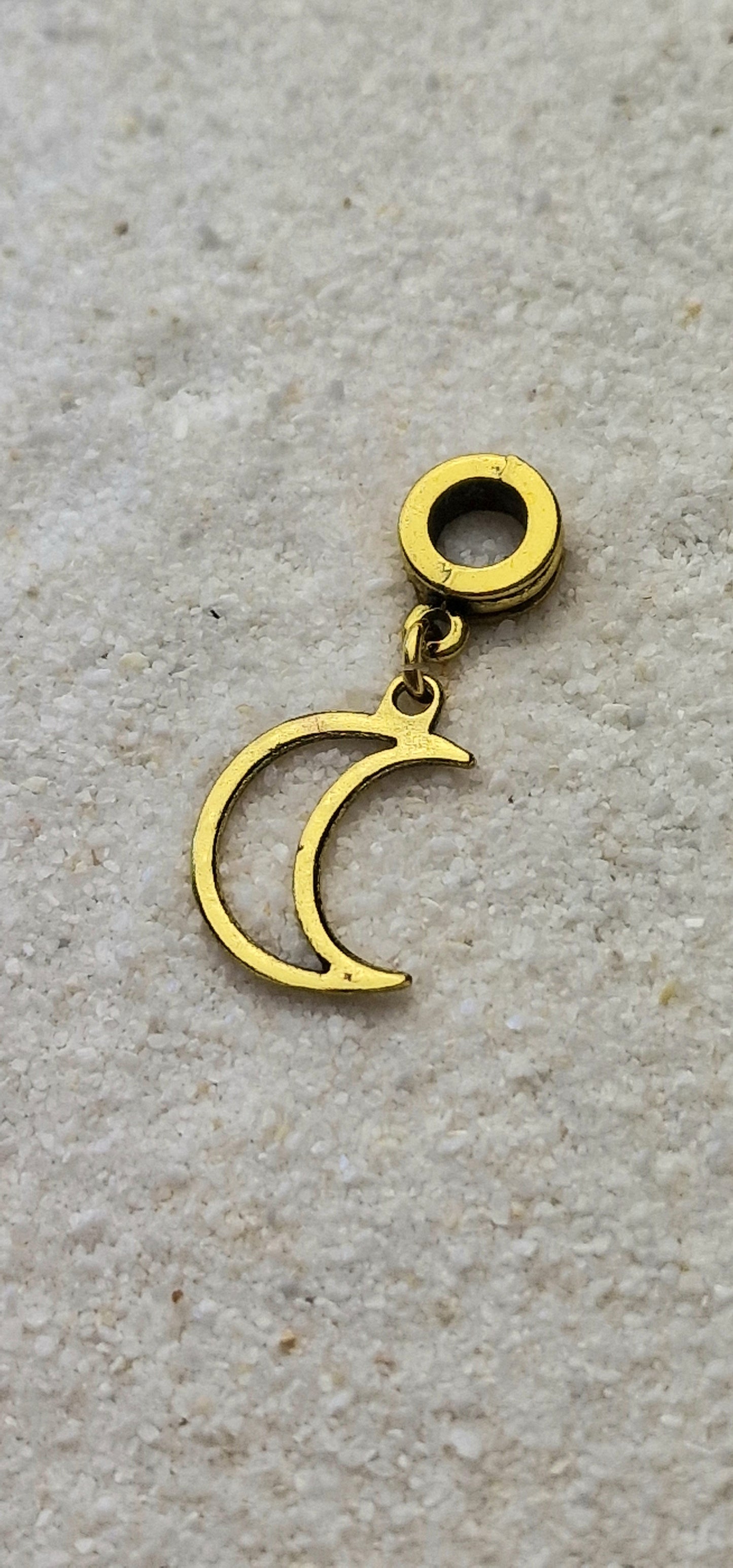 LUNA Metall Dreadschmuck / Dread Charm / Flecht Perle und Anhänger mit Mondsichel