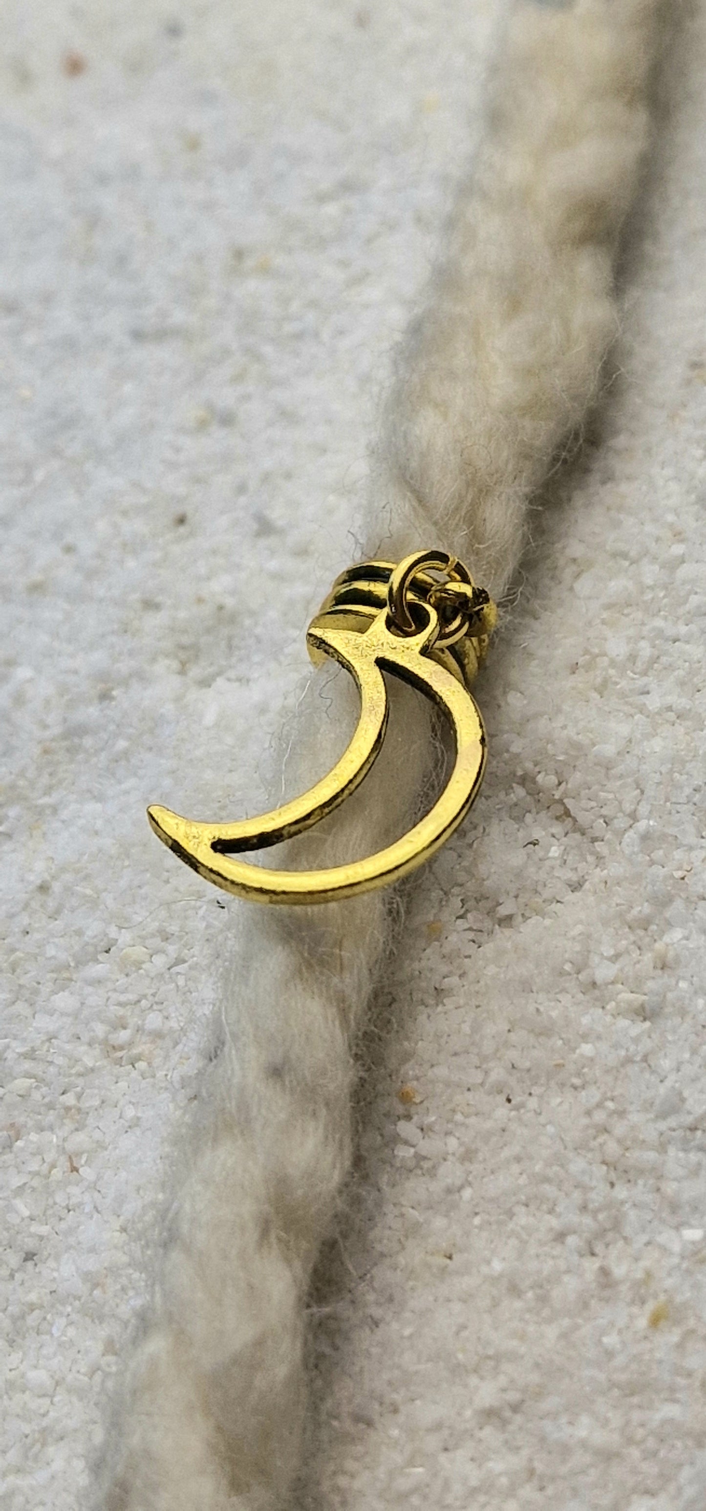 LUNA Metall Dreadschmuck / Dread Charm / Flecht Perle und Anhänger mit Mondsichel