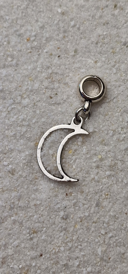 LUNA Metall Dreadschmuck / Dread Charm / Flecht Perle und Anhänger mit Mondsichel