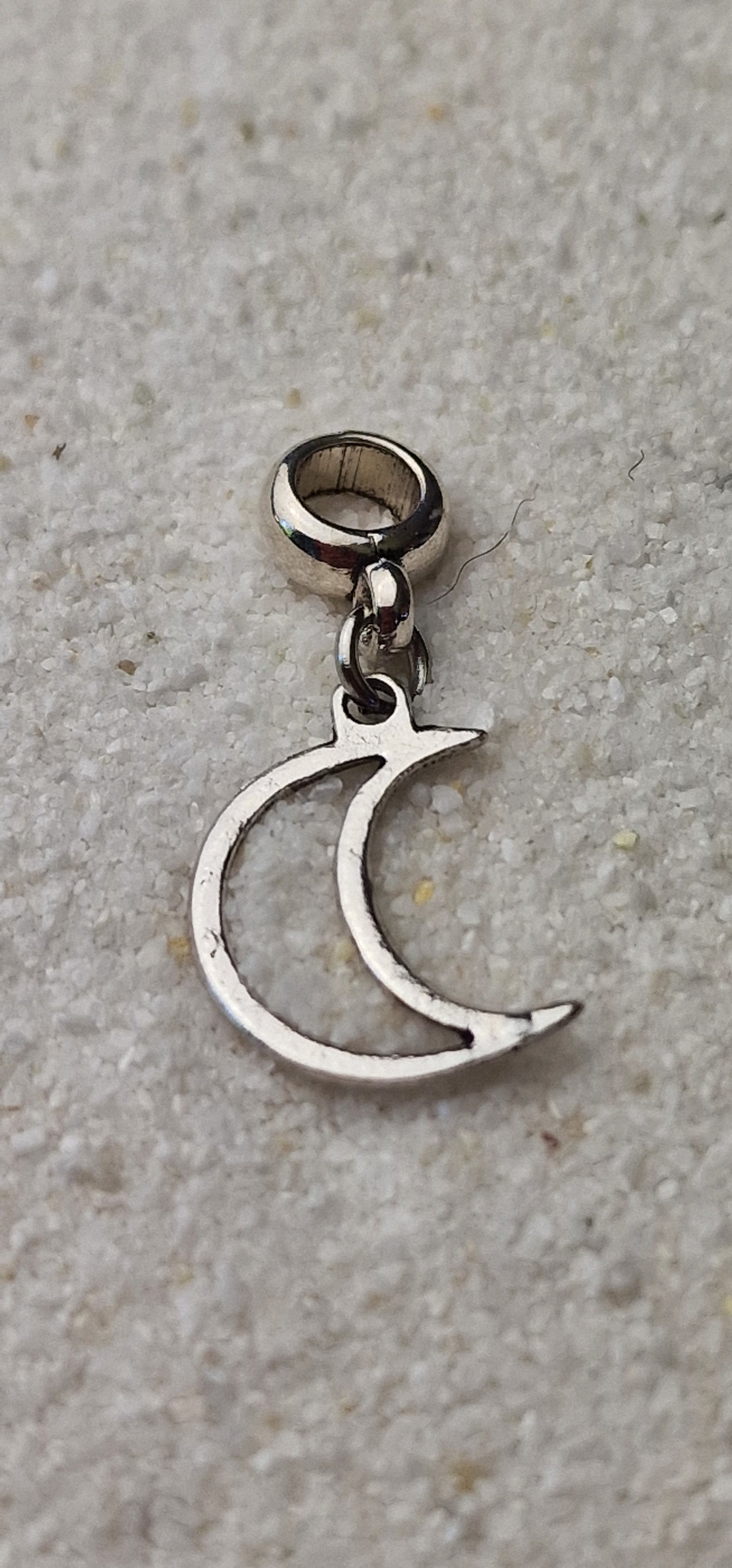 LUNA Metall Dreadschmuck / Dread Charm / Flecht Perle und Anhänger mit Mondsichel