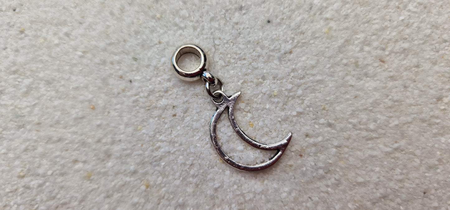 LUNA Metall Dreadschmuck / Dread Charm / Flecht Perle und Anhänger mit Mondsichel