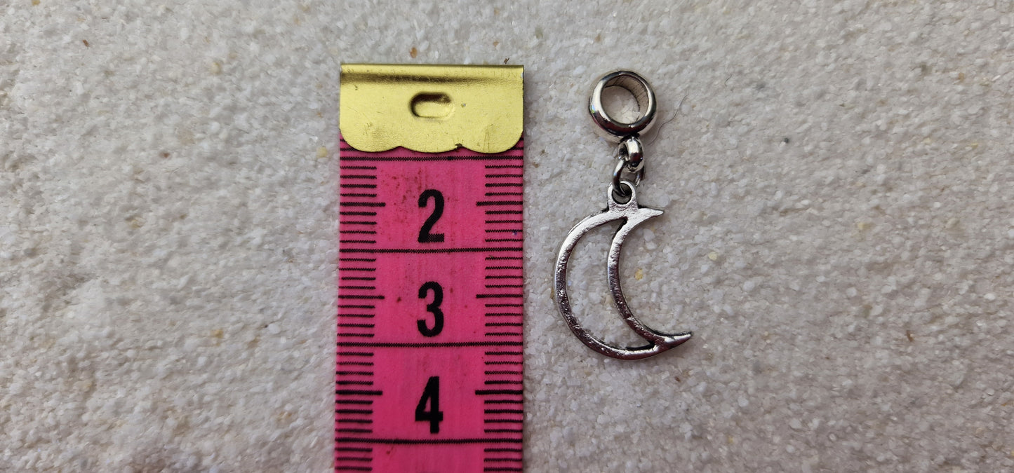 LUNA Metall Dreadschmuck / Dread Charm / Flecht Perle und Anhänger mit Mondsichel
