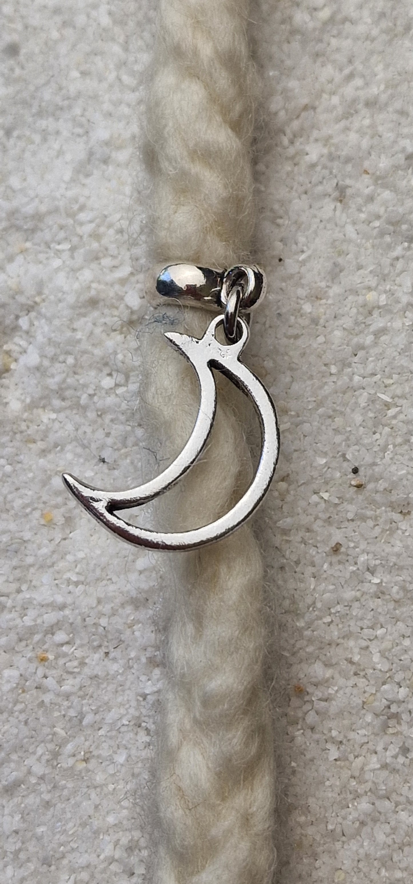 LUNA Metall Dreadschmuck / Dread Charm / Flecht Perle und Anhänger mit Mondsichel