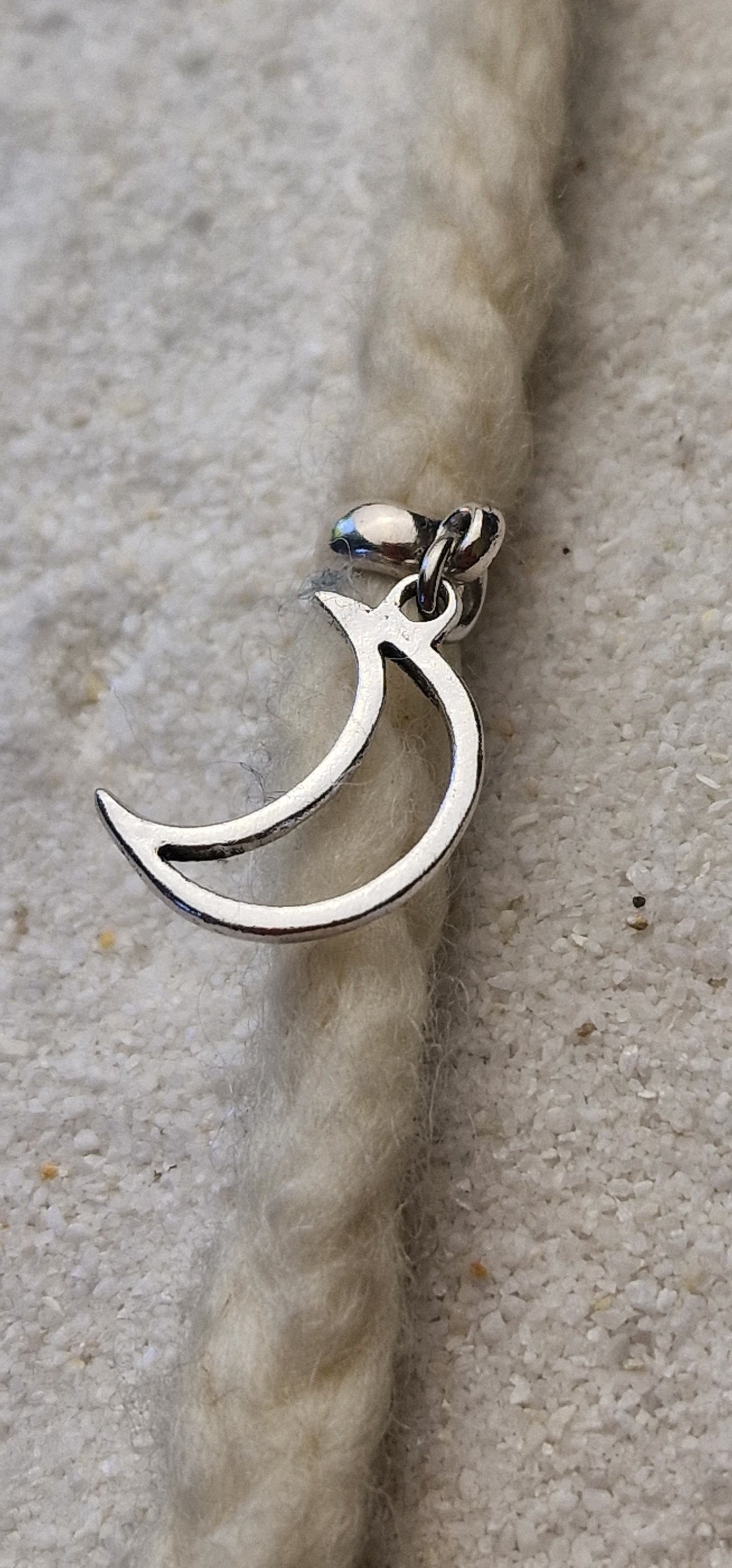 LUNA Metall Dreadschmuck / Dread Charm / Flecht Perle und Anhänger mit Mondsichel