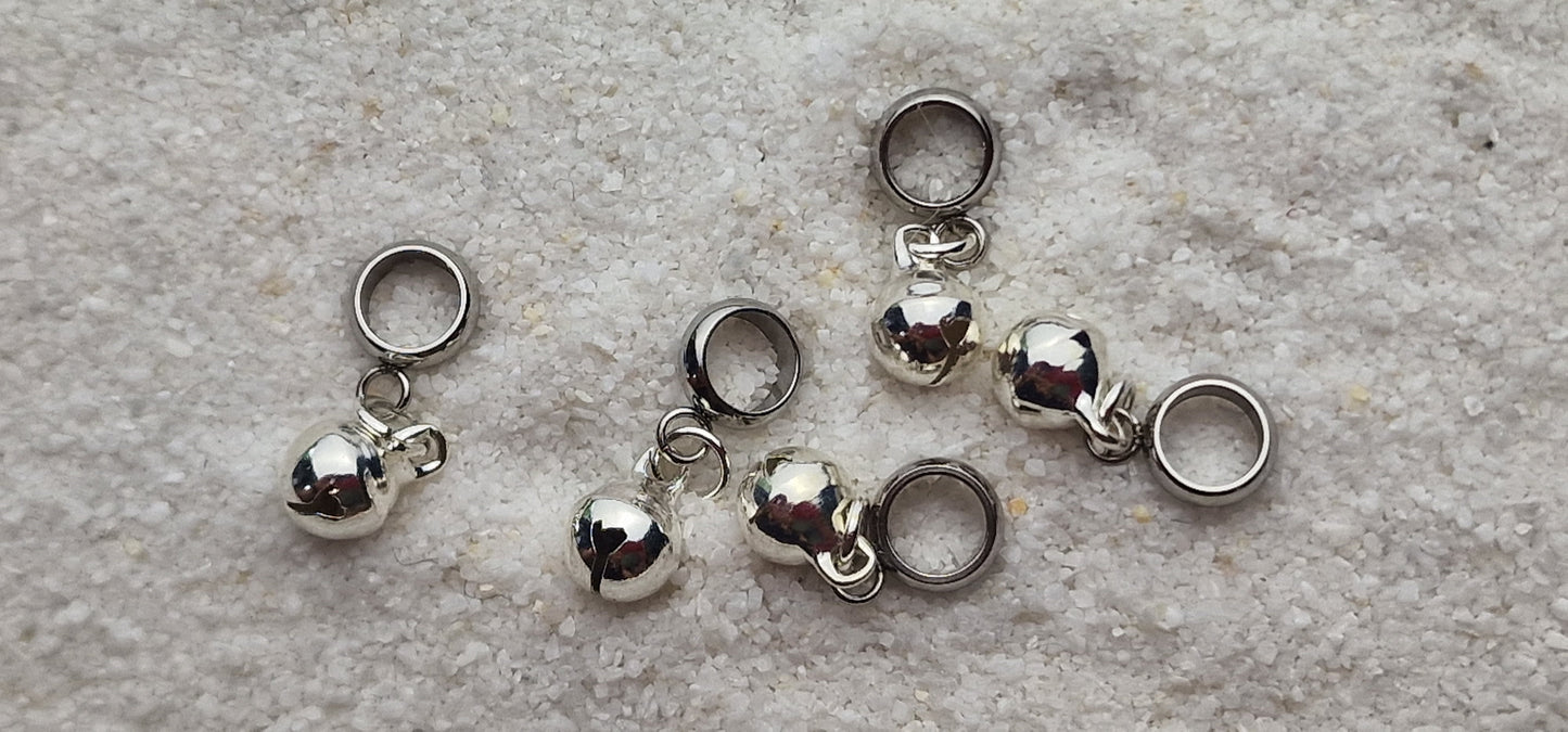 HELLS BELLS MINIATUR Metall Dreadschmuck / Dread Charm / Flecht Perle / kleiner Dreadring und winziges Glöckchen, einzeln oder im Set