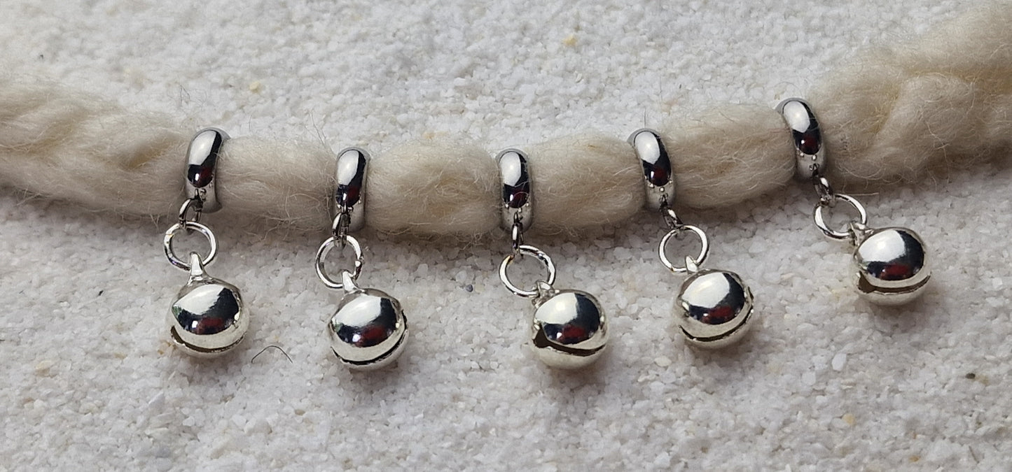 HELLS BELLS MINIATUR Metall Dreadschmuck / Dread Charm / Flecht Perle / kleiner Dreadring und winziges Glöckchen, einzeln oder im Set