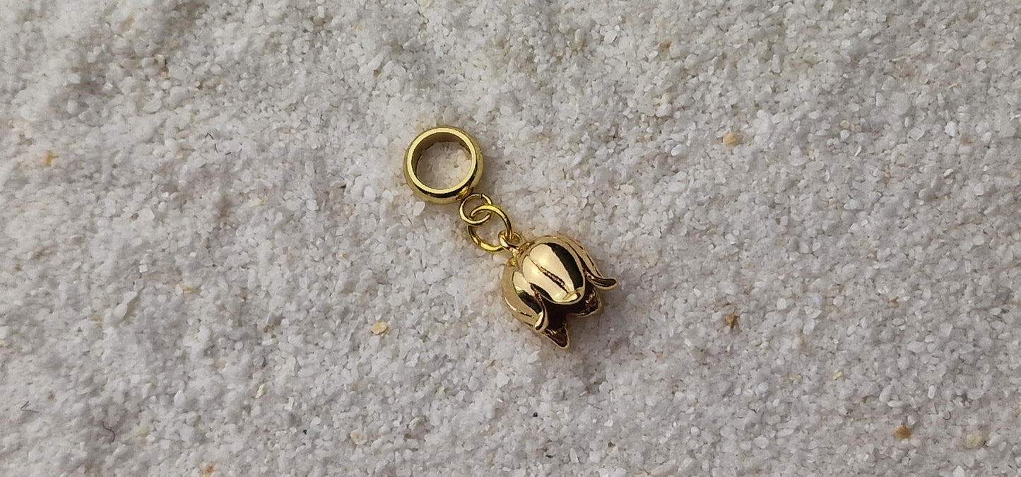MAIGLÖCKCHEN Metall Dreadschmuck / Dread Charm / Flecht Perle / Dreadring mit zierlichem XS Blüten Anhänger aus Edelstahl