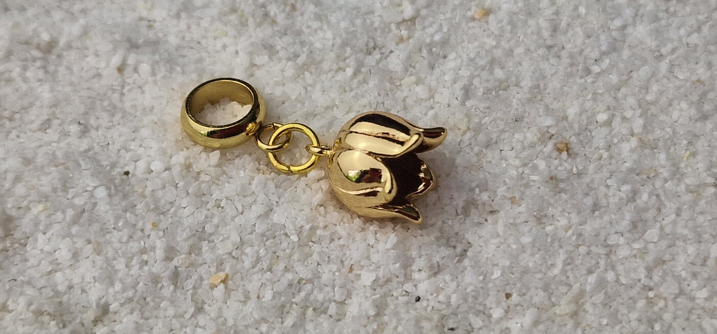 MAIGLÖCKCHEN Metall Dreadschmuck / Dread Charm / Flecht Perle / Dreadring mit zierlichem XS Blüten Anhänger aus Edelstahl