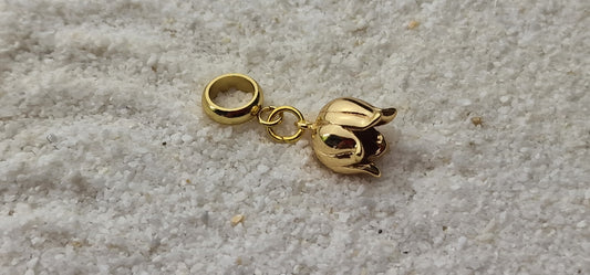 MAIGLÖCKCHEN Metall Dreadschmuck / Dread Charm / Flecht Perle / Dreadring mit zierlichem XS Blüten Anhänger aus Edelstahl