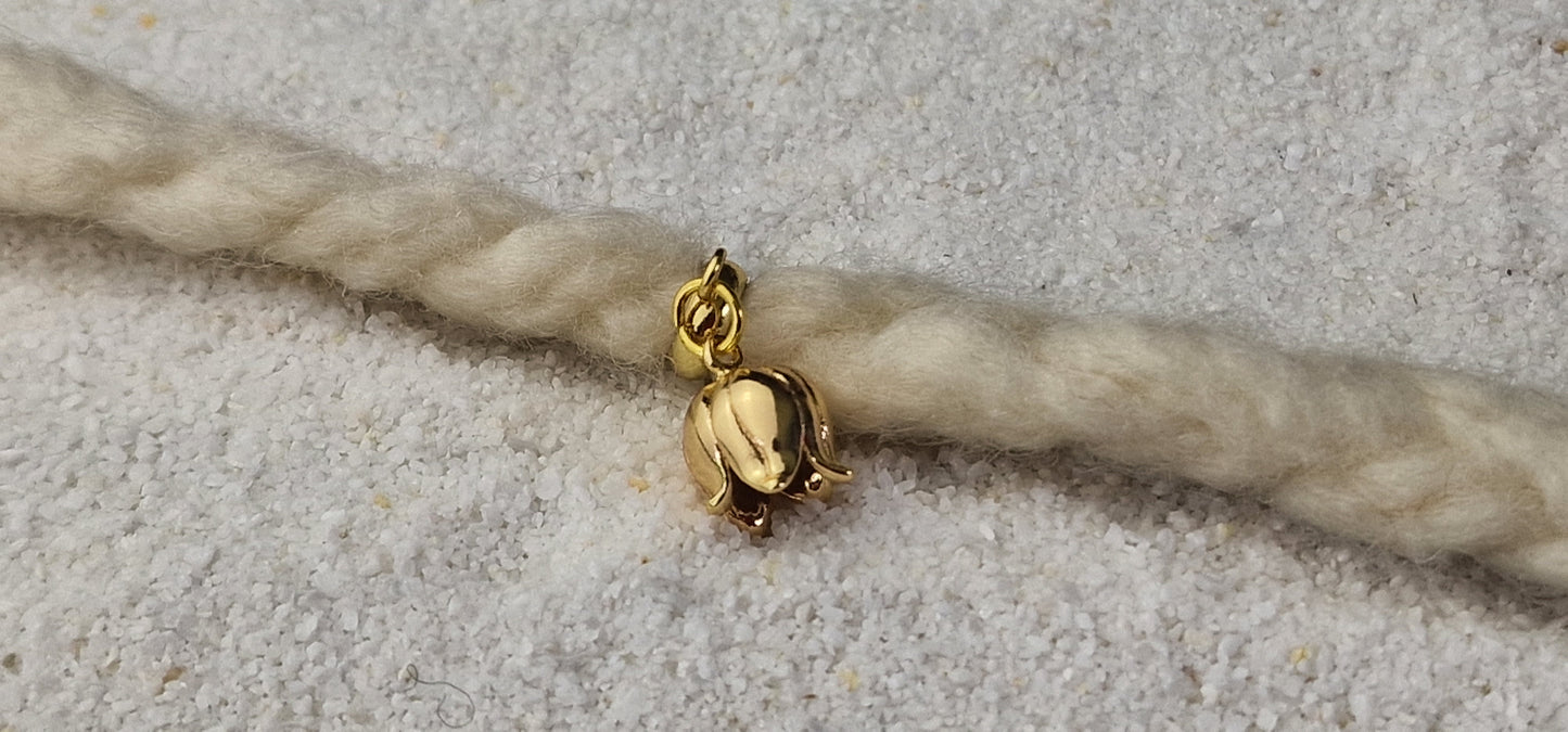MAIGLÖCKCHEN Metall Dreadschmuck / Dread Charm / Flecht Perle / Dreadring mit zierlichem XS Blüten Anhänger aus Edelstahl