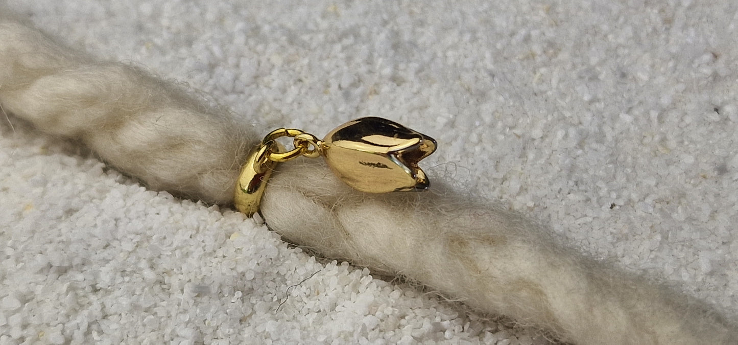 SCHNEEGLÖCKCHEN Metall Dreadschmuck / Dread Charm / Flecht Perle / Dreadring mit zierlichem XS Blüten Anhänger aus Edelstahl
