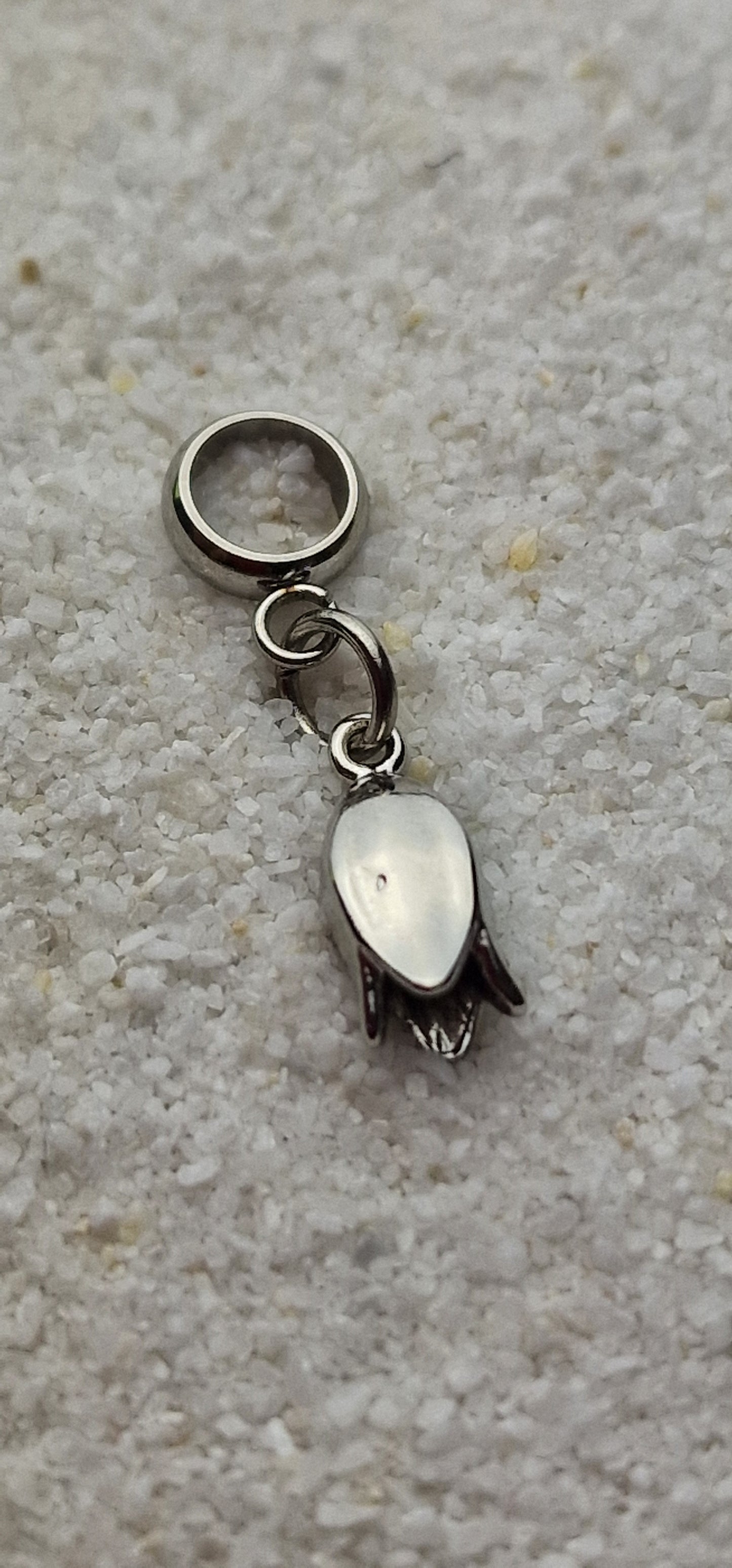 SCHNEEGLÖCKCHEN Metall Dreadschmuck / Dread Charm / Flecht Perle / Dreadring mit zierlichem XS Blüten Anhänger aus Edelstahl