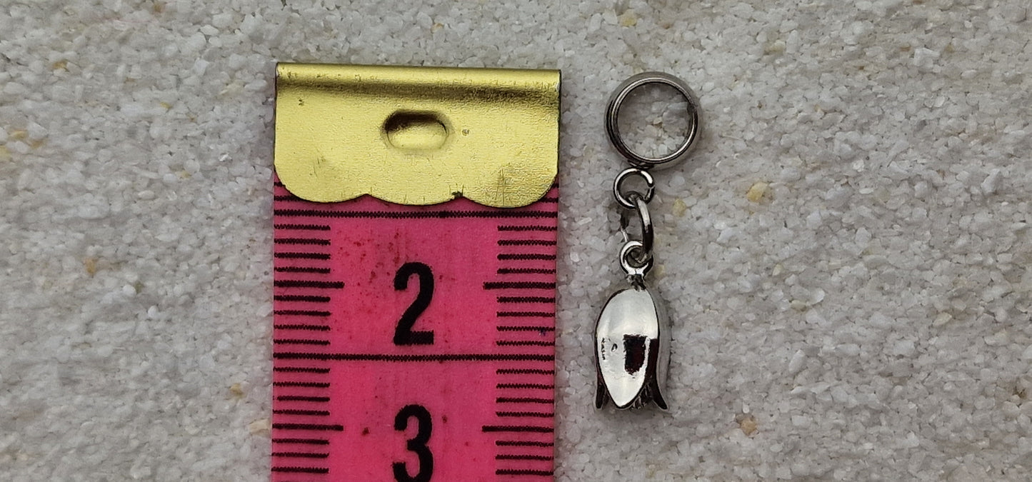 SCHNEEGLÖCKCHEN Metall Dreadschmuck / Dread Charm / Flecht Perle / Dreadring mit zierlichem XS Blüten Anhänger aus Edelstahl