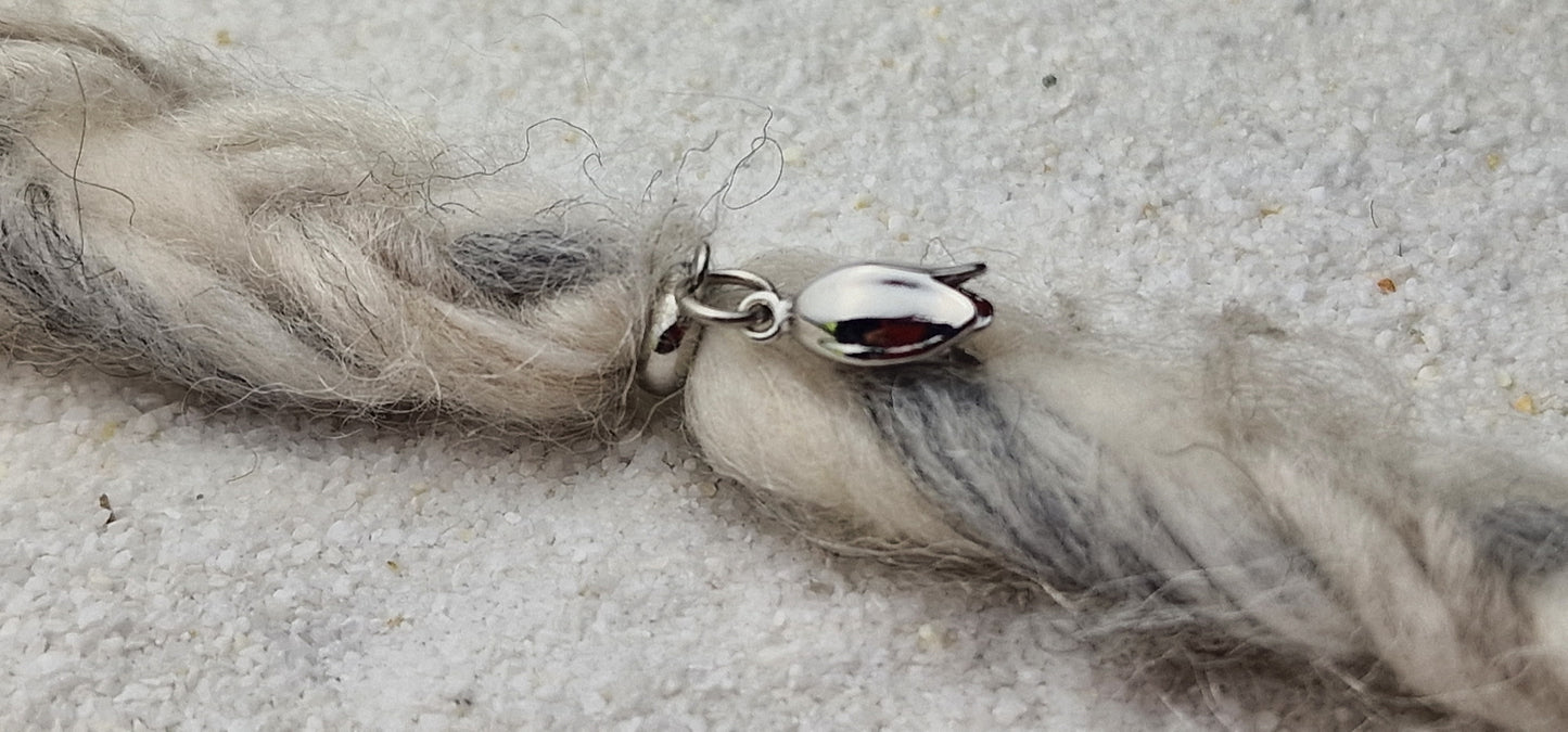 SCHNEEGLÖCKCHEN Metall Dreadschmuck / Dread Charm / Flecht Perle / Dreadring mit zierlichem XS Blüten Anhänger aus Edelstahl