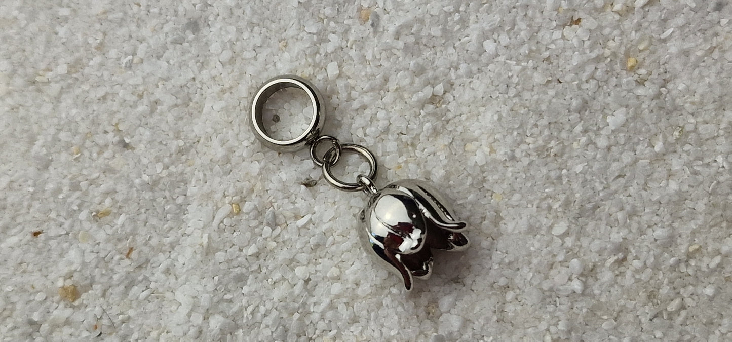 MAIGLÖCKCHEN Metall Dreadschmuck / Dread Charm / Flecht Perle / Dreadring mit zierlichem XS Blüten Anhänger aus Edelstahl