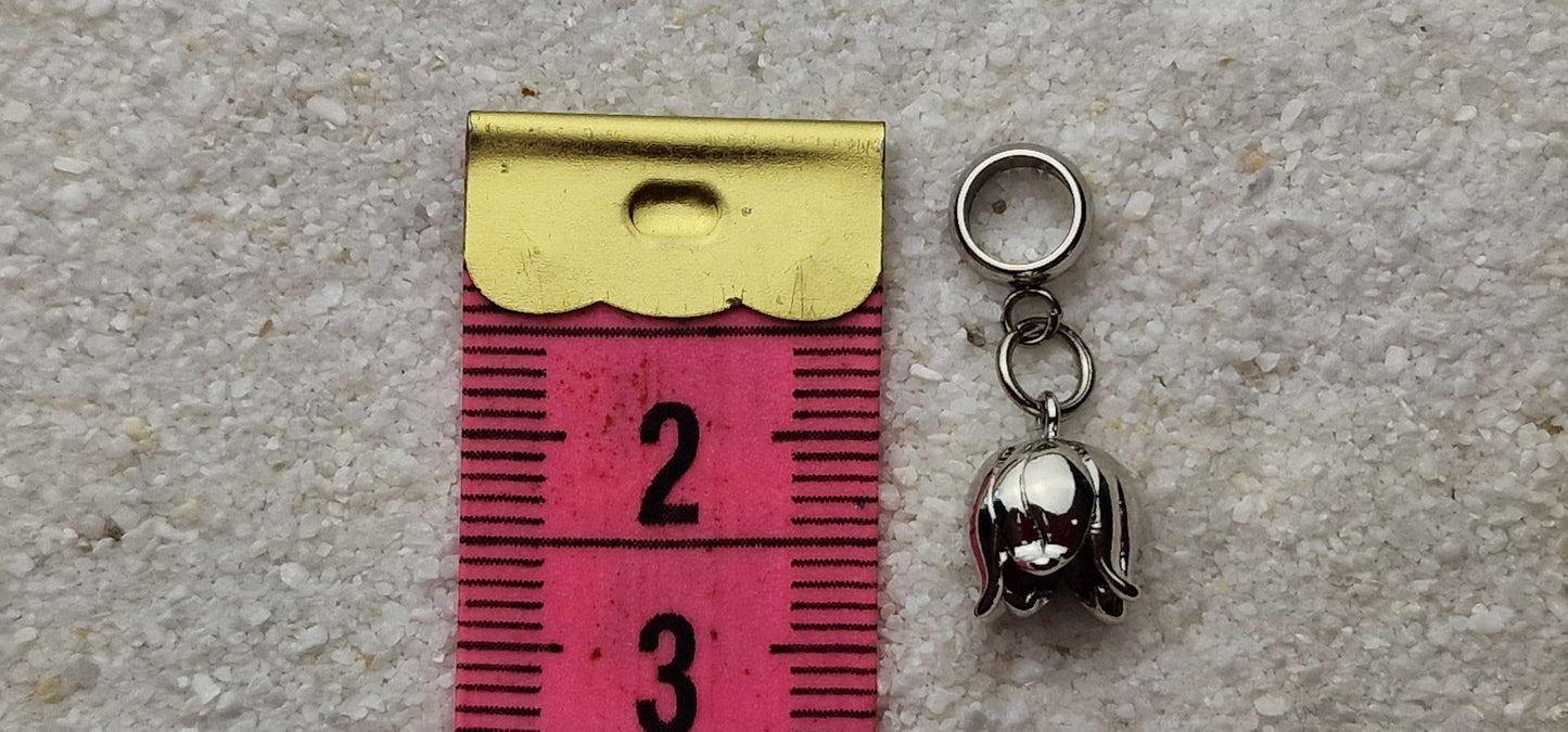 MAIGLÖCKCHEN Metall Dreadschmuck / Dread Charm / Flecht Perle / Dreadring mit zierlichem XS Blüten Anhänger aus Edelstahl