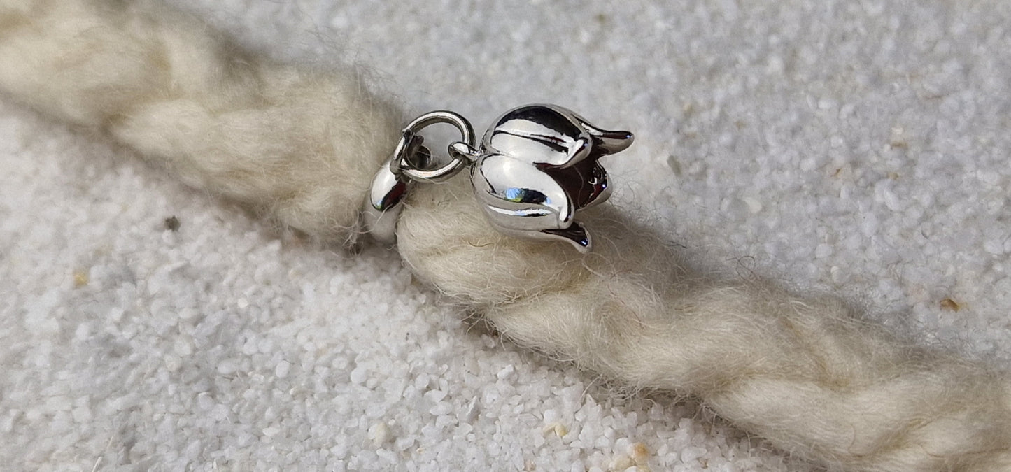 MAIGLÖCKCHEN Metall Dreadschmuck / Dread Charm / Flecht Perle / Dreadring mit zierlichem XS Blüten Anhänger aus Edelstahl
