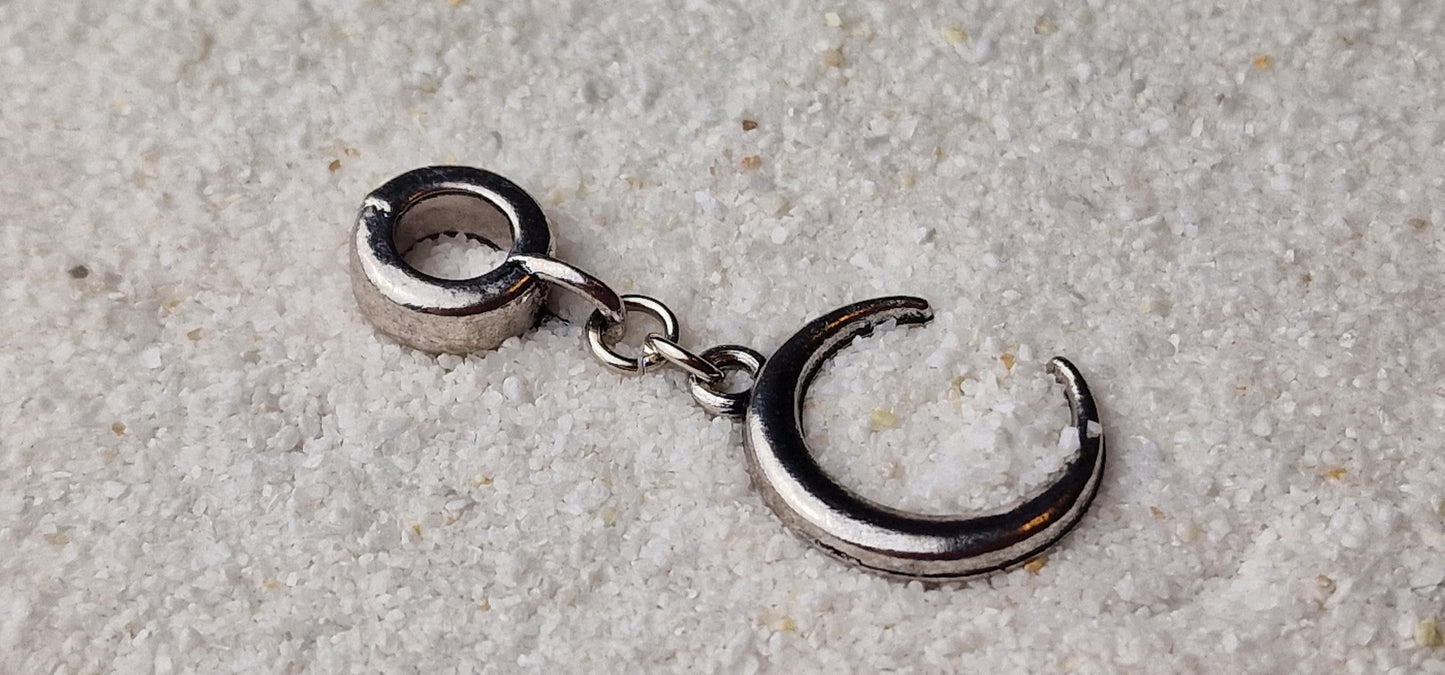 DARK MOON Metall Dreadschmuck / Dread Charm / Flecht Perle und Anhänger mit Mondsichel