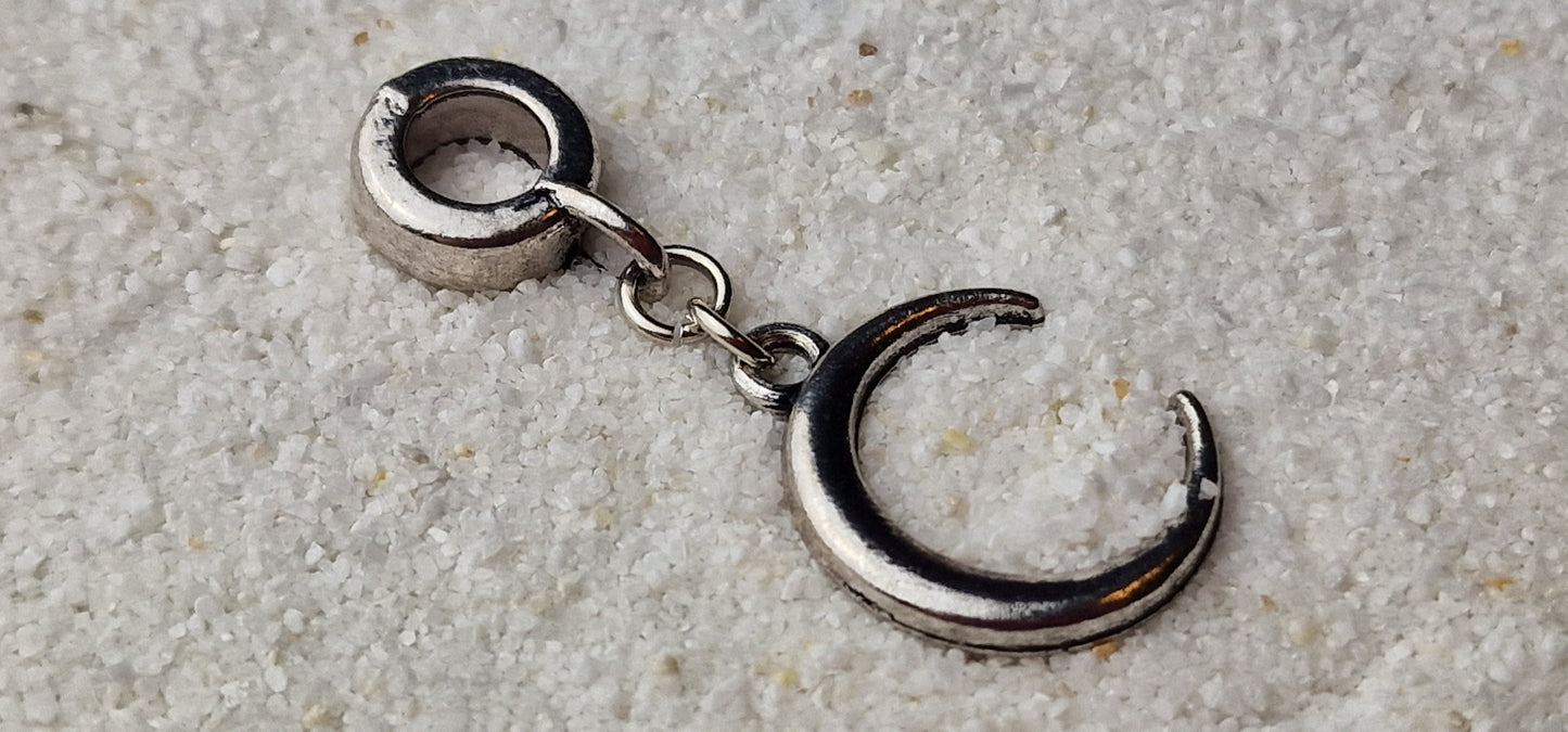 DARK MOON Metall Dreadschmuck / Dread Charm / Flecht Perle und Anhänger mit Mondsichel