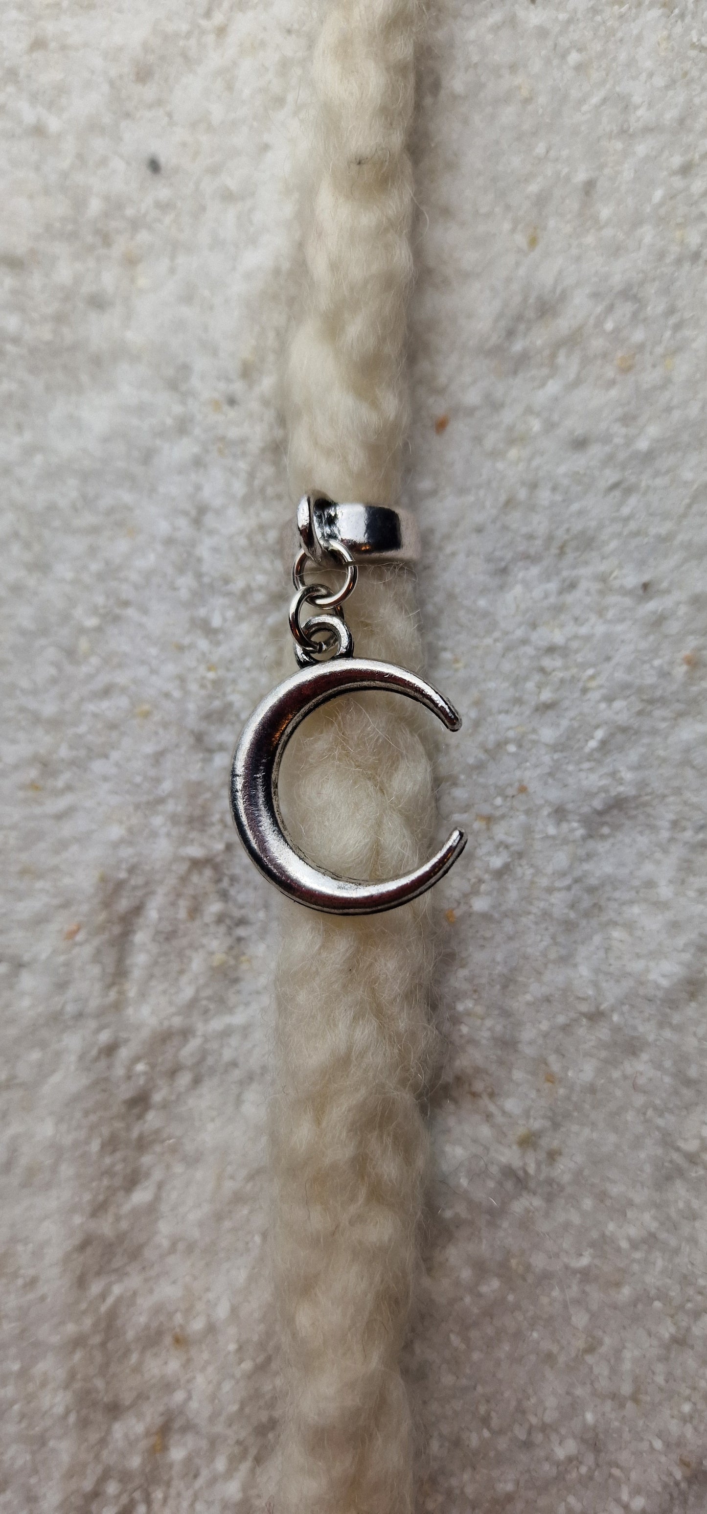 DARK MOON Metall Dreadschmuck / Dread Charm / Flecht Perle und Anhänger mit Mondsichel
