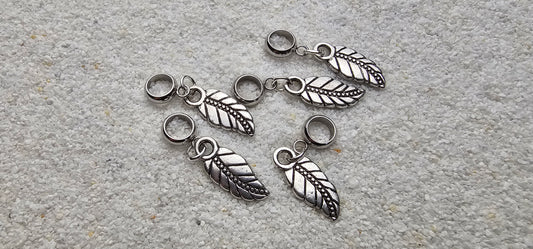 ALRAUNE Metall Dreadschmuck / Dread Charm / Flecht Perle / Dreadring mit Blättchen Anhänger, einzeln oder im Set