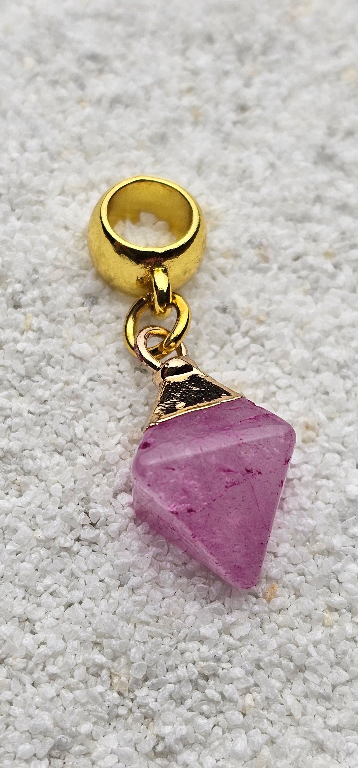 ROHSTEIN Dreadschmuck / Dread Charm / Flecht Perle mit unregelmäßigem Anhänger aus Naturstein